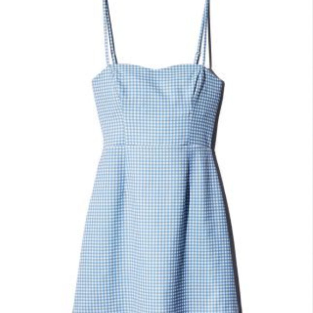 French Connection Blue Gingham Tie-Back Mini Dress - Picture 5 of 7